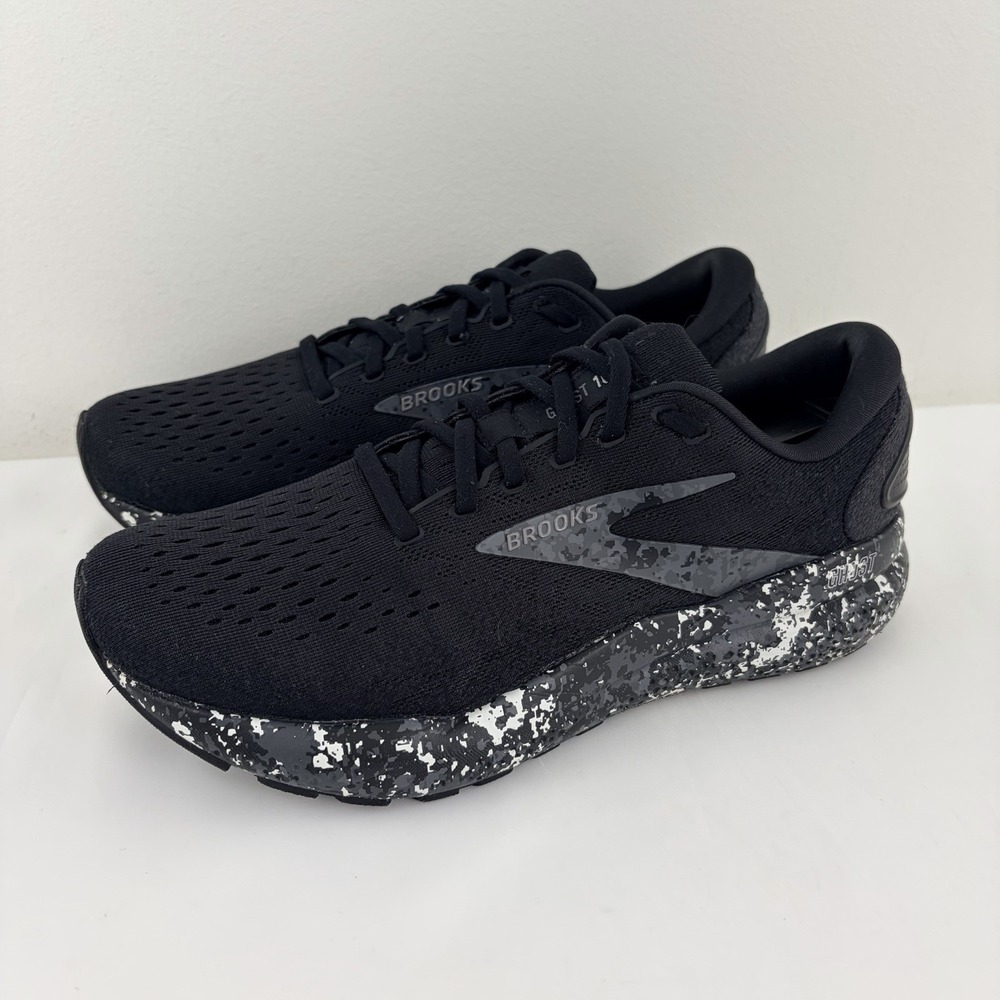 Brooks Ghost 16 Mens 8.5 D Black Grey Camo Running Shoes 1104181D062 Cushioned